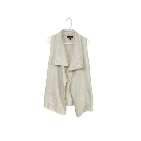 Cynthia Rowley Sweaters - Cynthia Rowley Merino Wool Blend Cream Waterfall Open Cardigan Knit Vest Medium